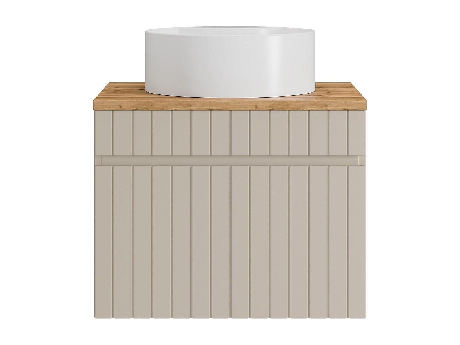 EINZELWASCHTISCH - 60 cm x 46 cm - Holz, Platte - Beige - SATARA - Beige, Holz (60/46/46cm) - Vente-Unique