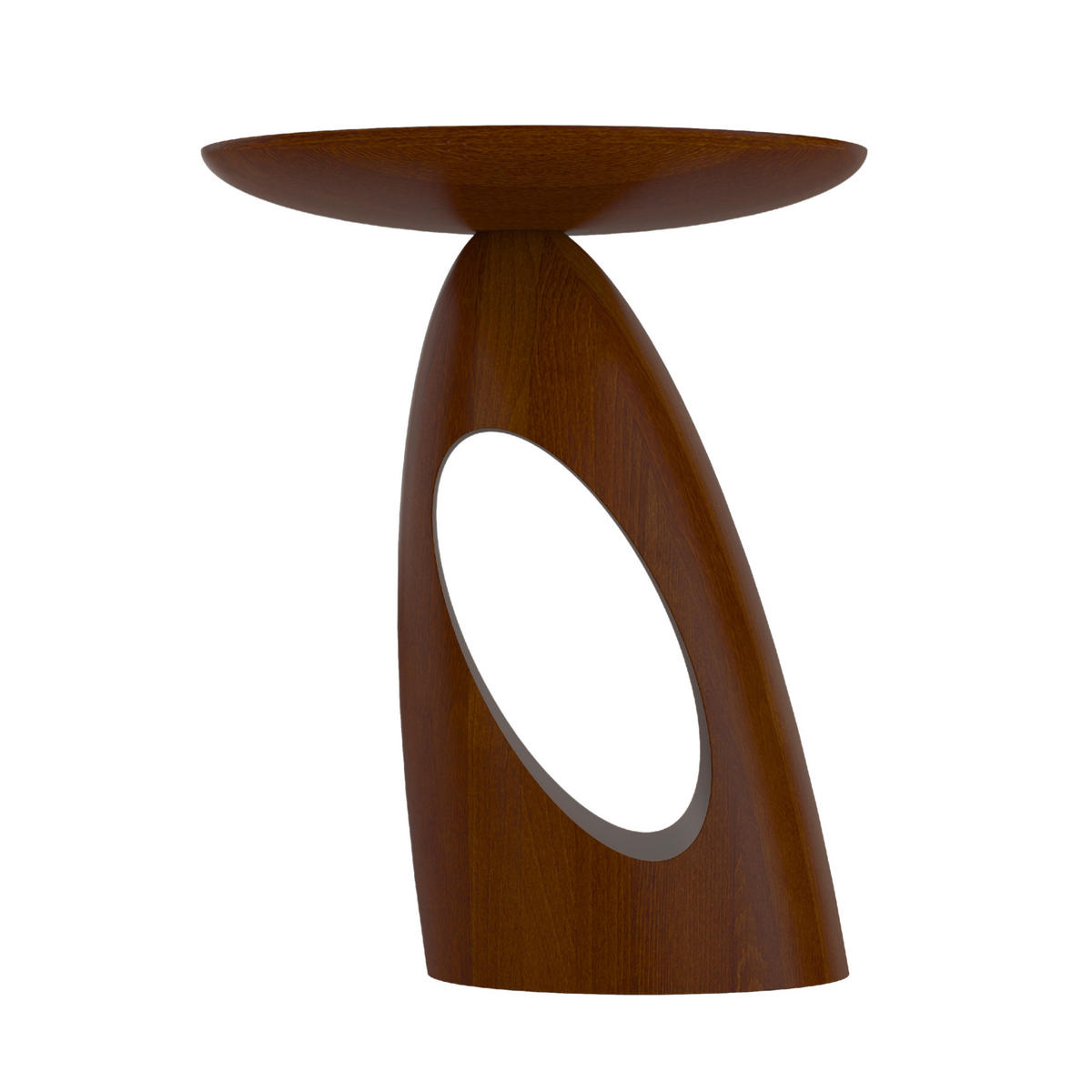 BEISTELLTISCH Island, Ovaler Tischplatte, Buche - lackiert, Nussbaumfarbe - Walnussfarben, Holz (32/32/40cm) - Kayani
