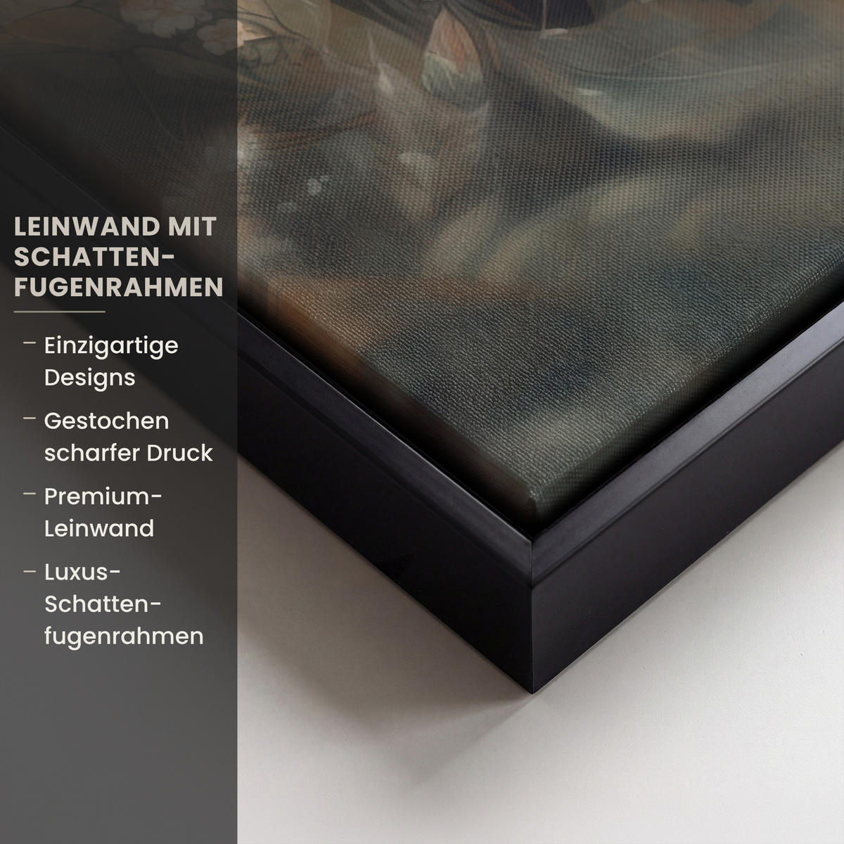 LEINWAND Bilder mit Rahmen - Löwe - Wildtiere - Pflanzen - Natur - Blumen - 70x100 - Beige, Textil (70/100cm) - MuchoWow
