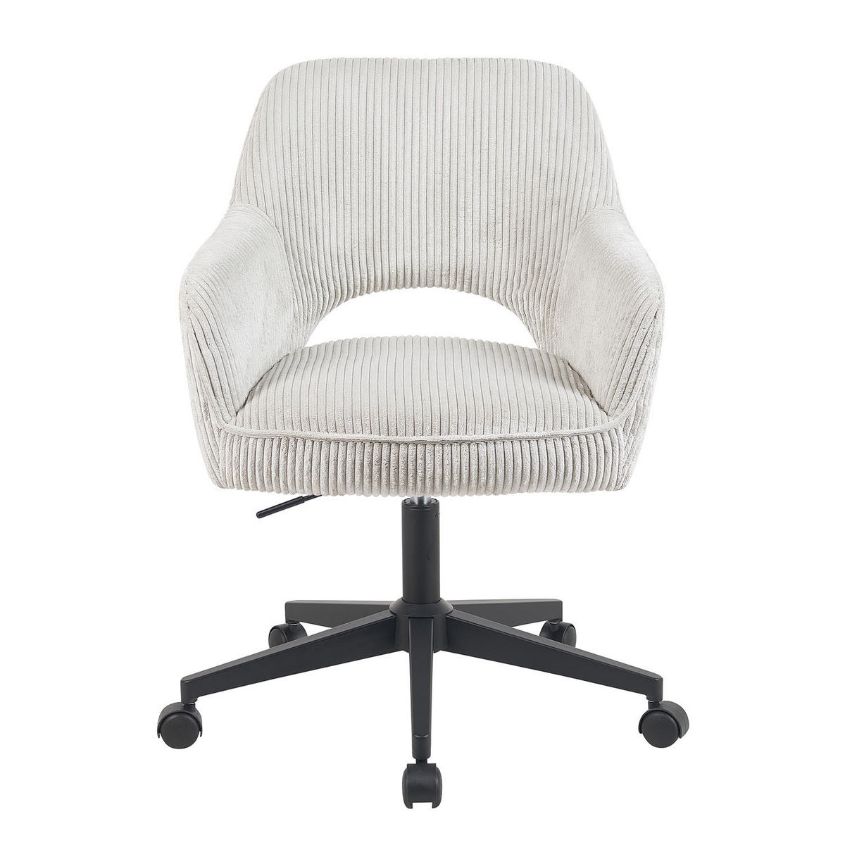 BÜROSTUHL Mika-Ilvy - Hellgrau/Schwarz, Textil/Metall (60/84/65cm) - DUBI Möbel
