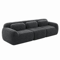 SOFA modular aus Plüsch Grey - Grau, Kunststoff (104/73/291cm) - Meubliv