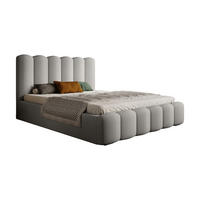 POLSTERBETT Komfortables Polsterbett Mona V 160x200 cm – Bett mit Stauraum & Halbwalzen-Design, Esche - Eschefarben/Schwarz, Holzwerkstoff/Kunststoff (160/200cm) - DomoHome