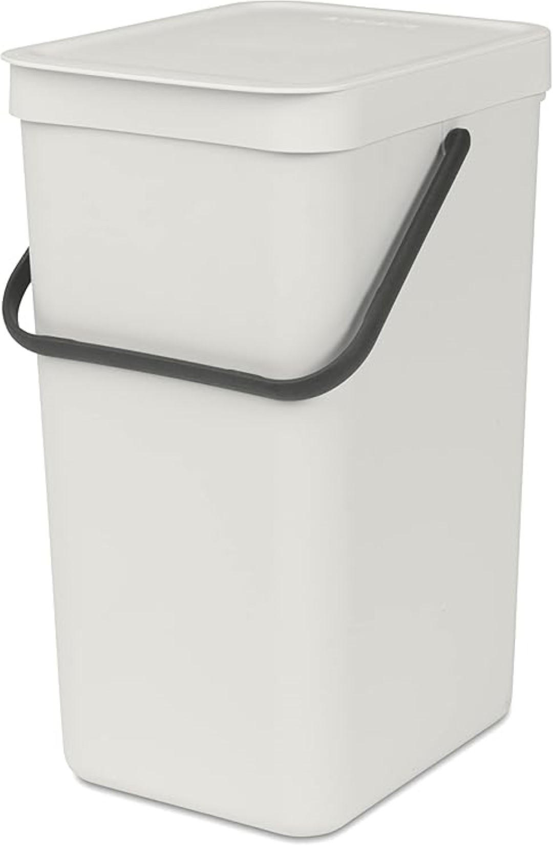 MÜLLEIMER Mit Stay Open Deckel 16 Liter 40 x 27,9 x 22 cm Kunststoff Hellgrau - Grau, Kunststoff (27.9/40/22cm) - PROREGAL