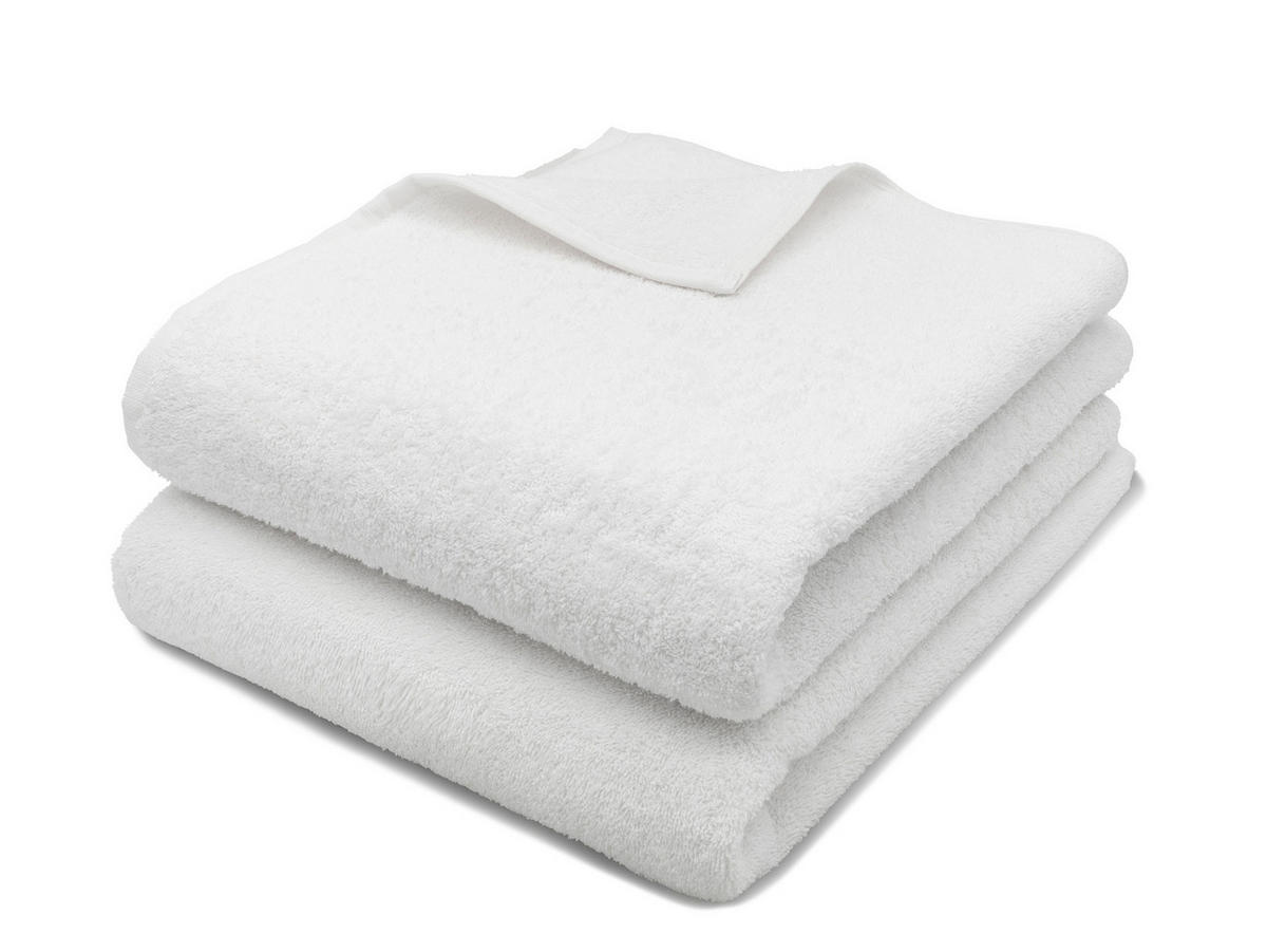 SAUNATUCH, 2er-Set, 70x180 cm, 100% Baumwolle - Weiß, Textil (70/180cm) - Zollner