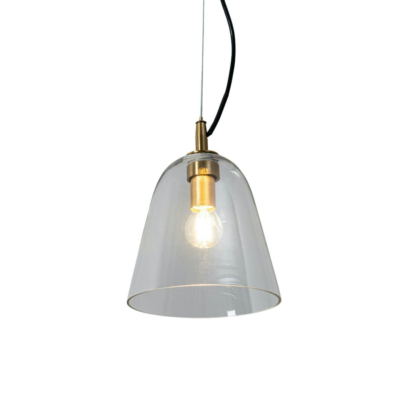 HÄNGELEUCHTE Cindy, Gold / Messing, 17cm - Goldfarben, Glas (17/18/17cm) - KOSILUM