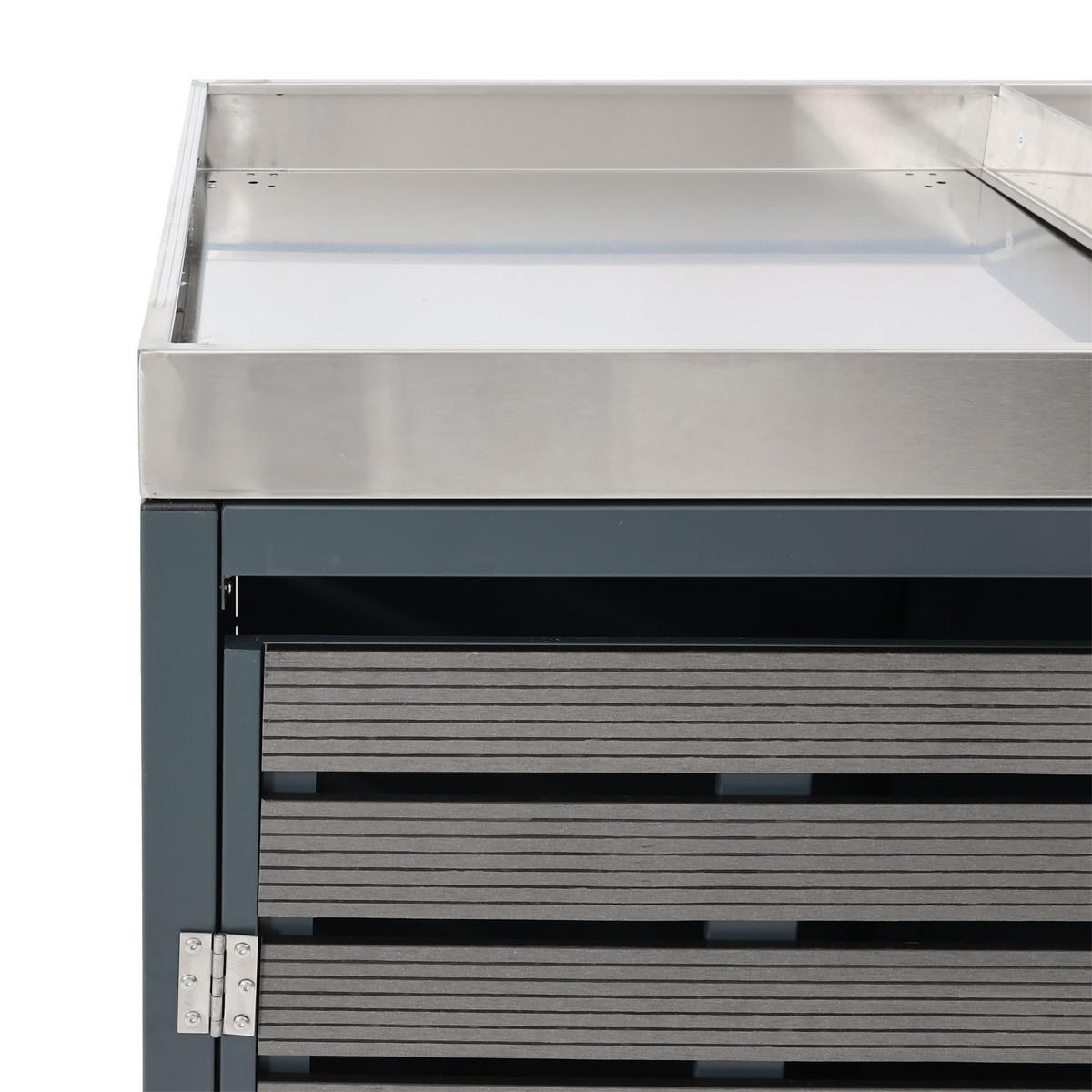 4ER MÜLLTONNENVERKLEIDUNG Anthrazit - Anthrazit, Metall (265/124/84cm) - MCW