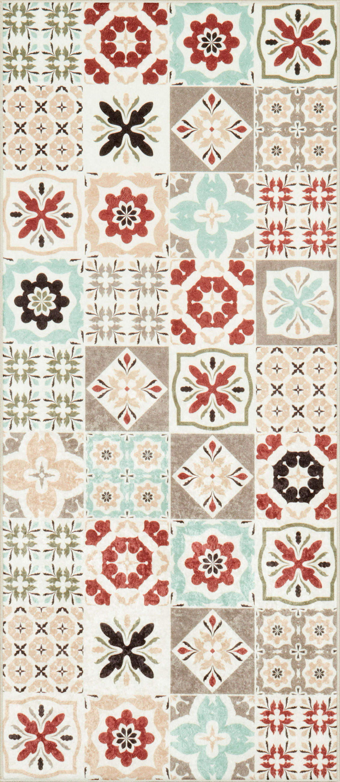 KÜCHENTEPPICH mit mehrfarbigem Zementfliesenmuster Azulejo 50x100 cm - Multicolor, Textil (50/100cm) - Nazar Rugs