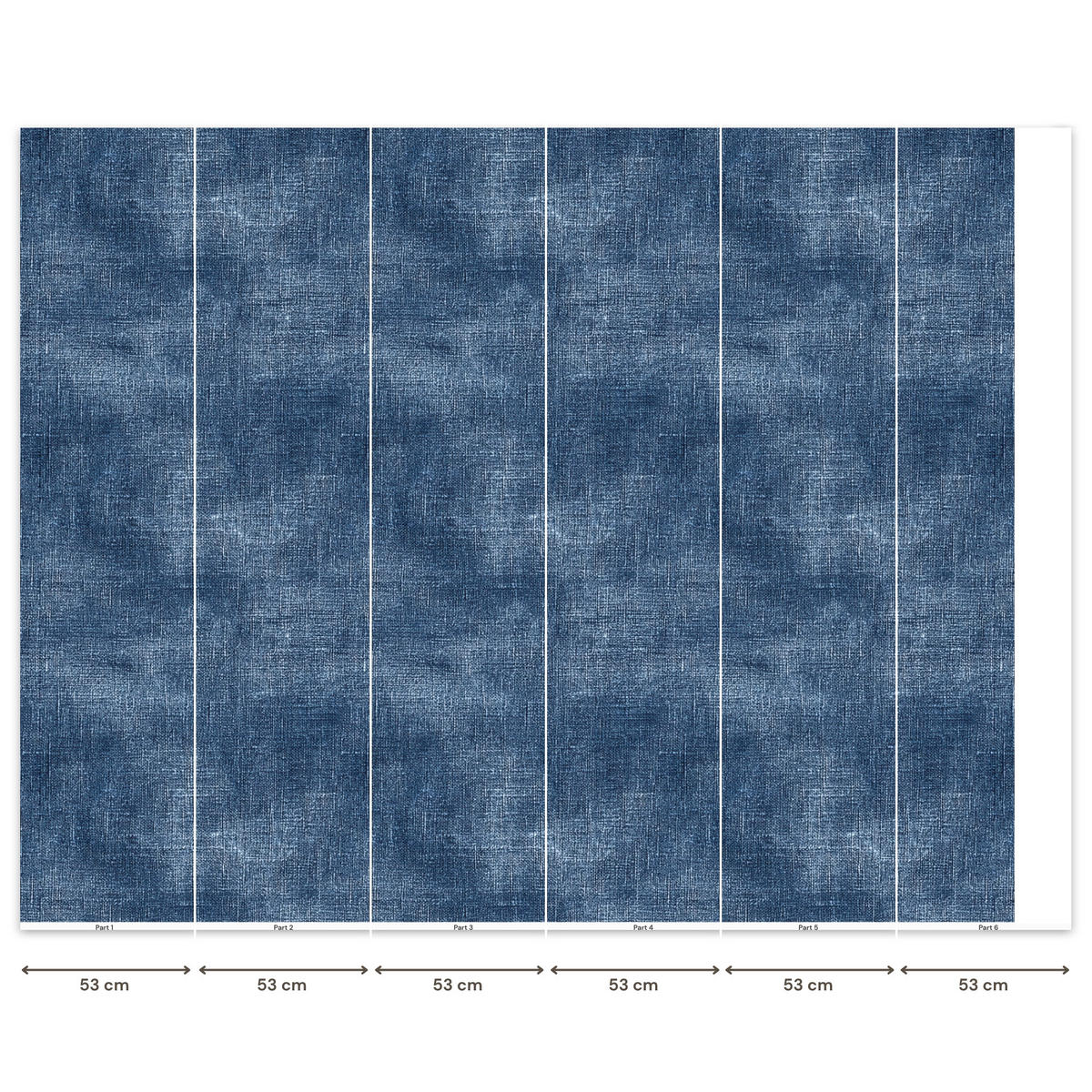 TAPETE - Leinen - Textur - Muster - Denim - Rustikal - 300x260 cm - Blau, Papier (300/260cm) - OnlyWow