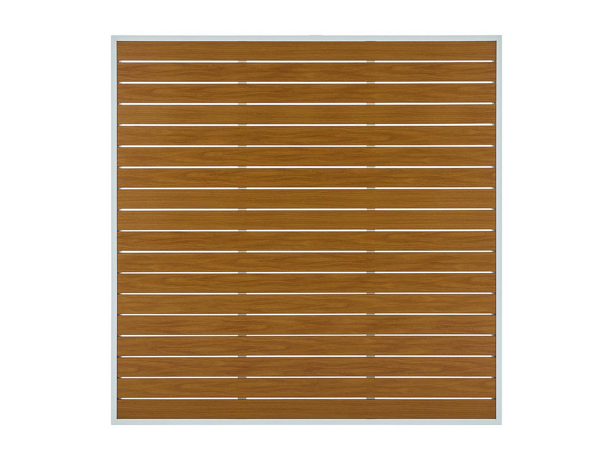 GARTEN-ESSTISCH quadratisch - Aluminium - 140 cm - Holzfarben hell & Weiß - MACILA von MYLIA - Weiß, Metall (140/140/74cm) - Vente-Unique