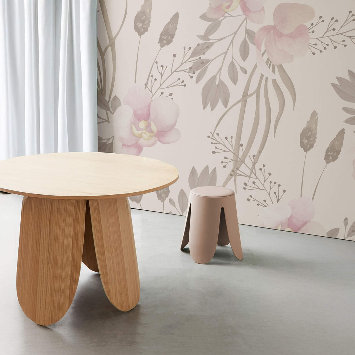 HOCKER 2-teilig Rosa - Pink/Weiß, Kunststoff (30/46/30cm) - Mobili Rebecca