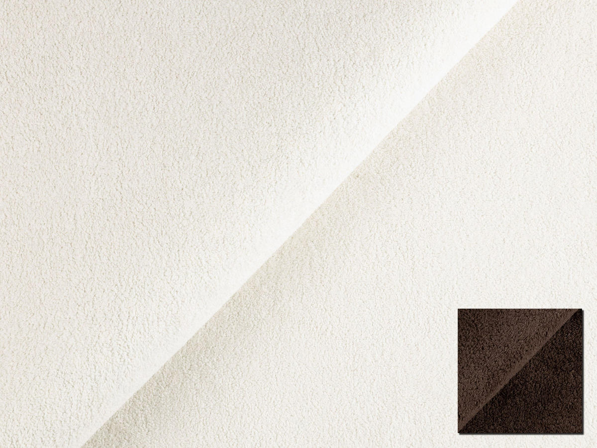 SCHLAFSOFA Vero im modernen und abgerundeten Design mit Bettkasten aus Creme Plüschstoff mit brauner Paspel - Creme/Schwarz, Holz/Kunststoff (210/90/98cm) - S-Style Möbel