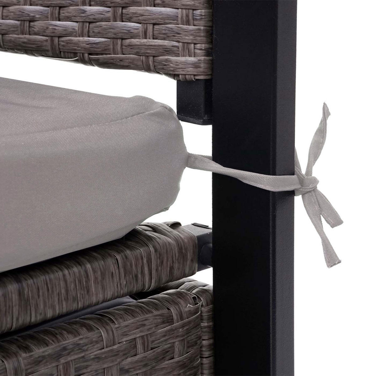 POLY-RATTAN 3ER SITZBANK Grau, Beige - Beige/Grau, Kunststoff (164/87/57cm) - MCW