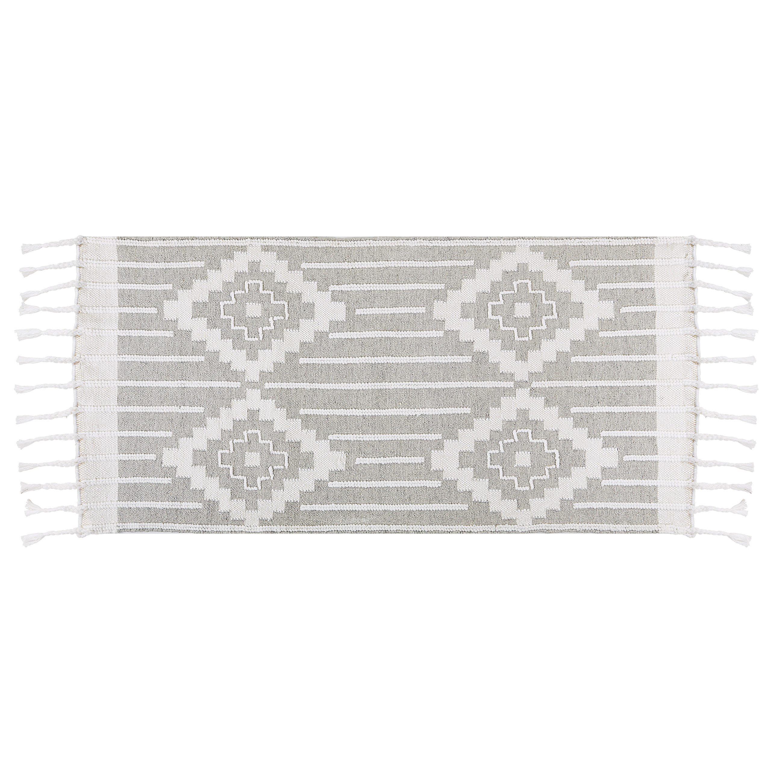 VINTAGE-OUTDOOR TEPPICH Tabiat 150/80 cm - Weiß, Kunststoff (80/150cm) - Beliani