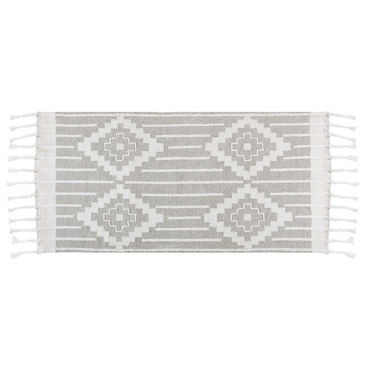 VINTAGE-OUTDOOR TEPPICH Tabiat 150/80 cm - Weiß, Kunststoff (80/150cm) - Beliani