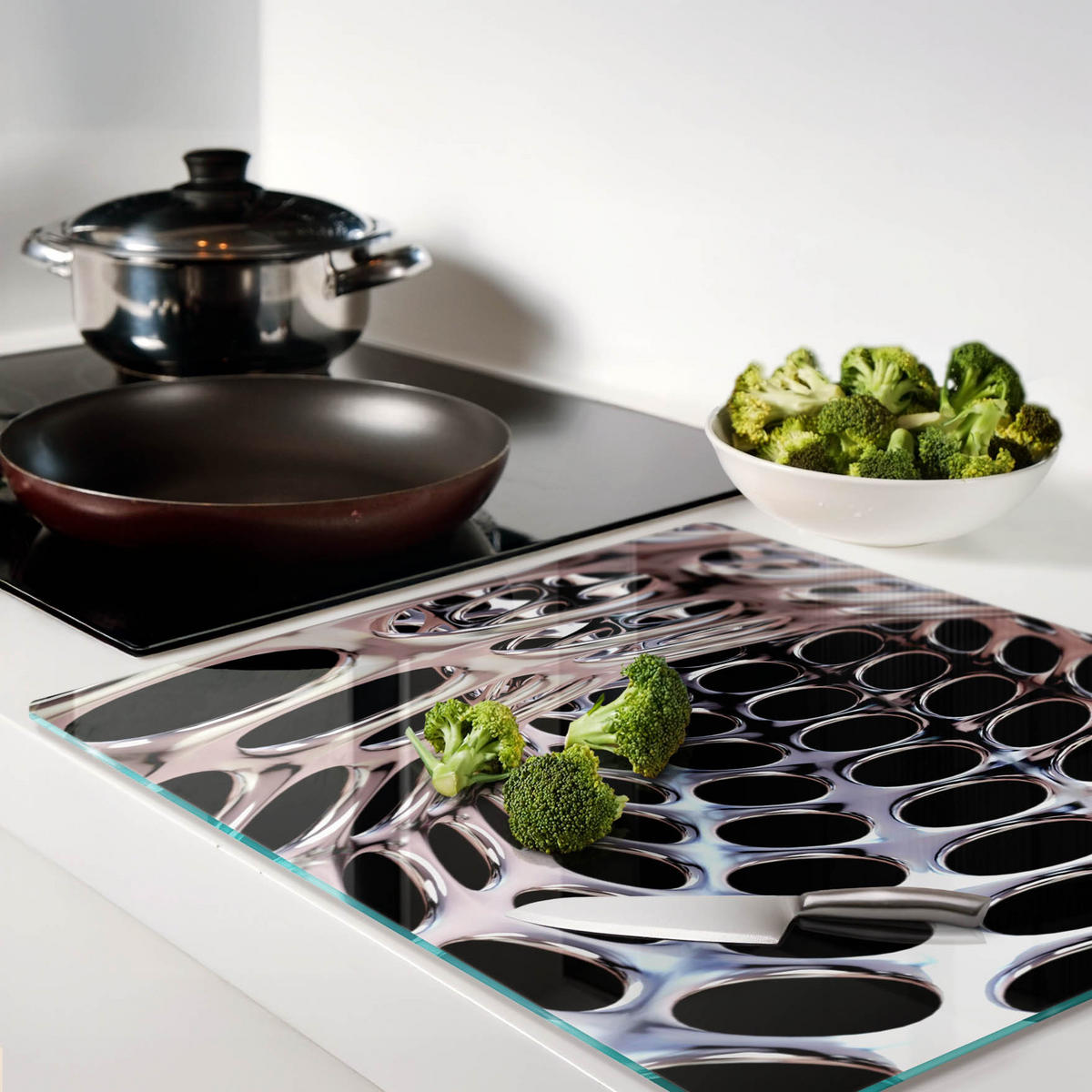 GLASPLATTE 60x52 cm Metalltunnel - Silberfarben, Glas (60/0.4/52cm) - TULUP