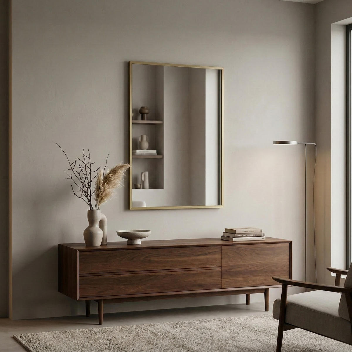 WANDSPIEGEL Skarp 60 x 80 cm - Goldfarben, Glas (80/60/3cm) - EDAXO