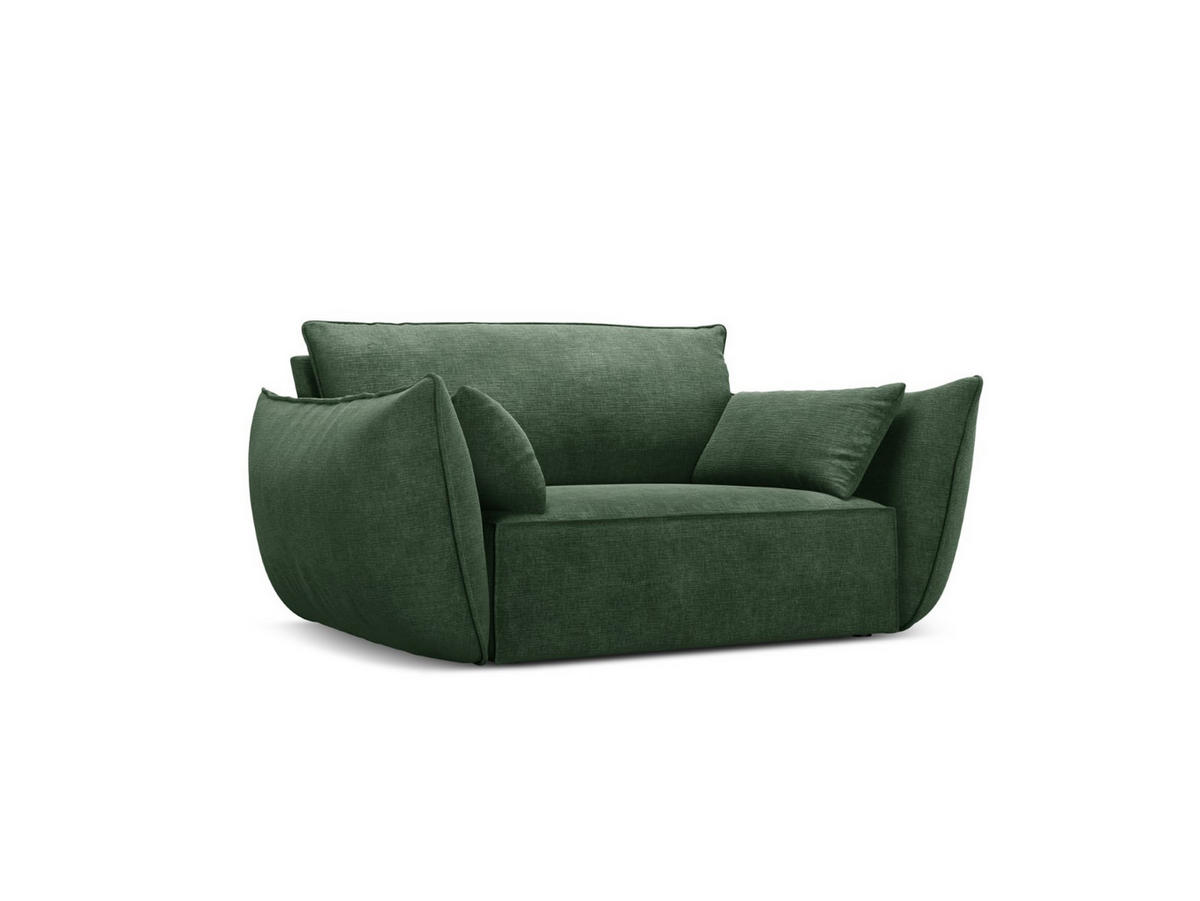 SESSEL Kaelle aus Chenille-Stoff flaschengrün - Dunkelgrün, Textil (100/85/128cm) - Micadoni