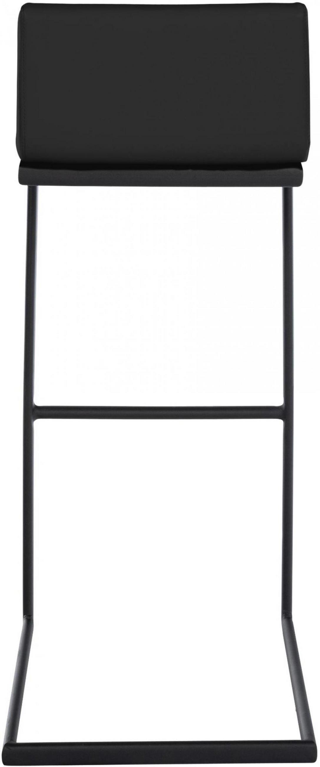 BARHOCKER Lederlook Schwarz - Schwarz, Textil/Metall (40/96/50cm) - CLP