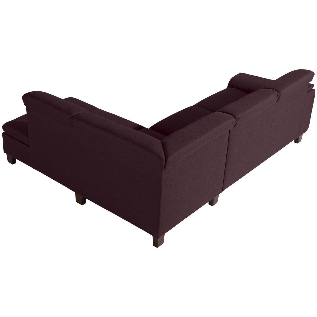 ECKSOFA mit Ottomane rechts Kaylil Flachgewebe burgund - Bordeaux, Kunststoff (187/247cm) - 58aufmkessel