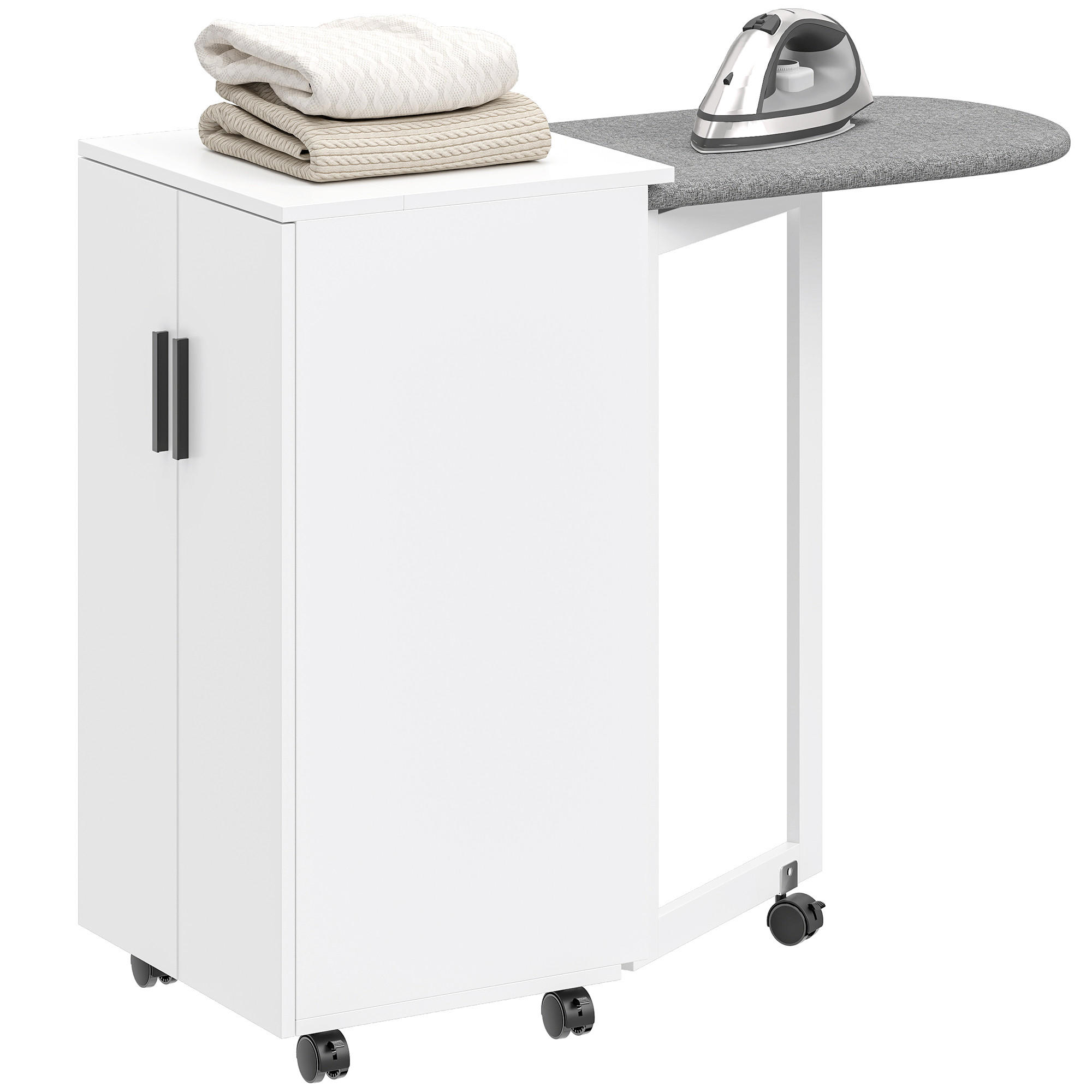 BÜGELBRETTSCHRANK DE-09596 Weiß - Weiß, Holzwerkstoff (99.5/83/43cm) - ComfortXL