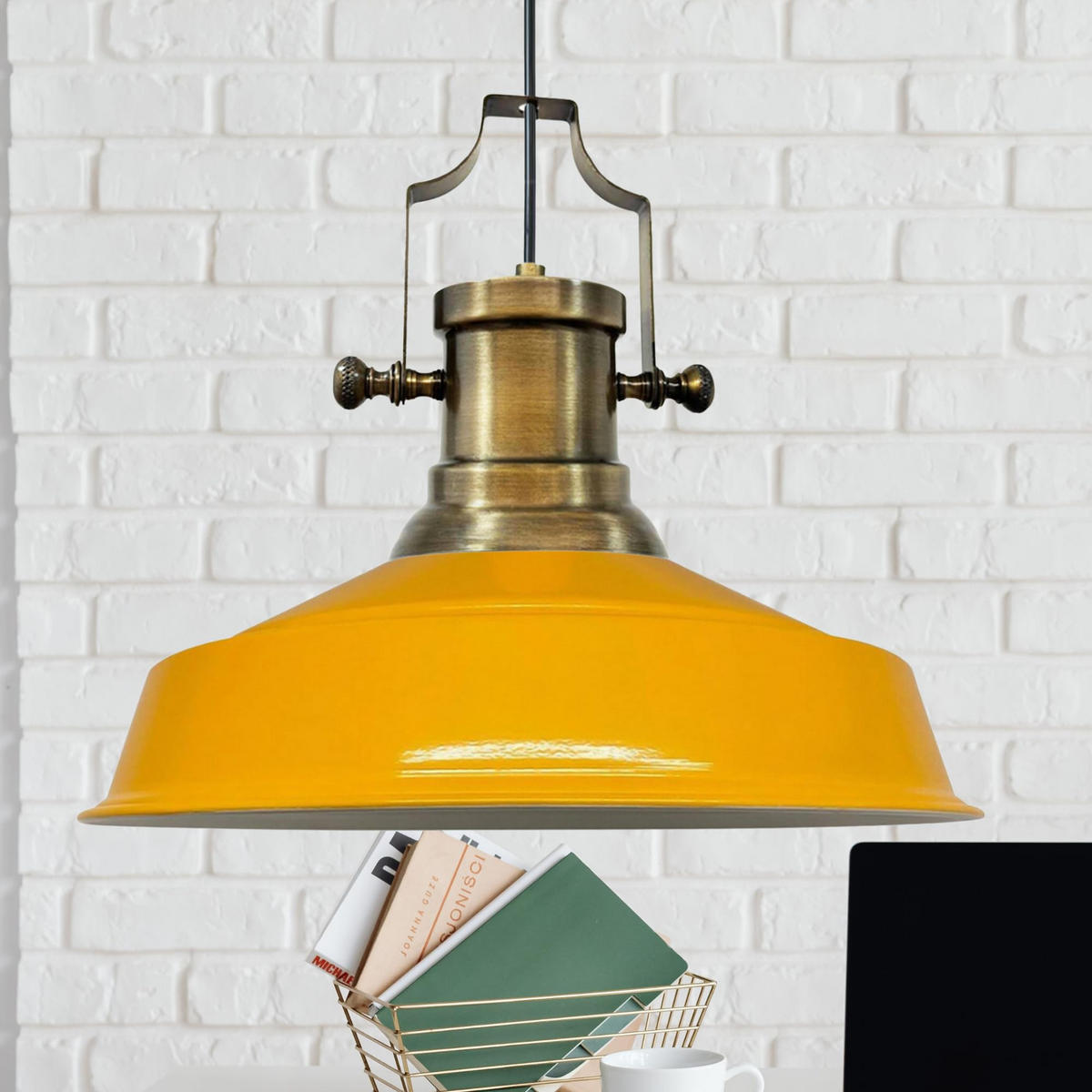 HÄNGELAMPE Asletl Industrial 40/36 cm - Gelb, Metall (40/36cm) - Bamyum