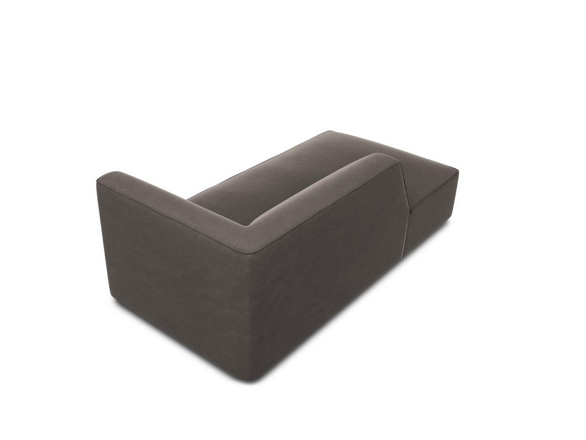 CHAISELONGUE links Ruby aus Samt dunkelgrau - Dunkelgrau, Textil (93/69/180cm) - Micadoni