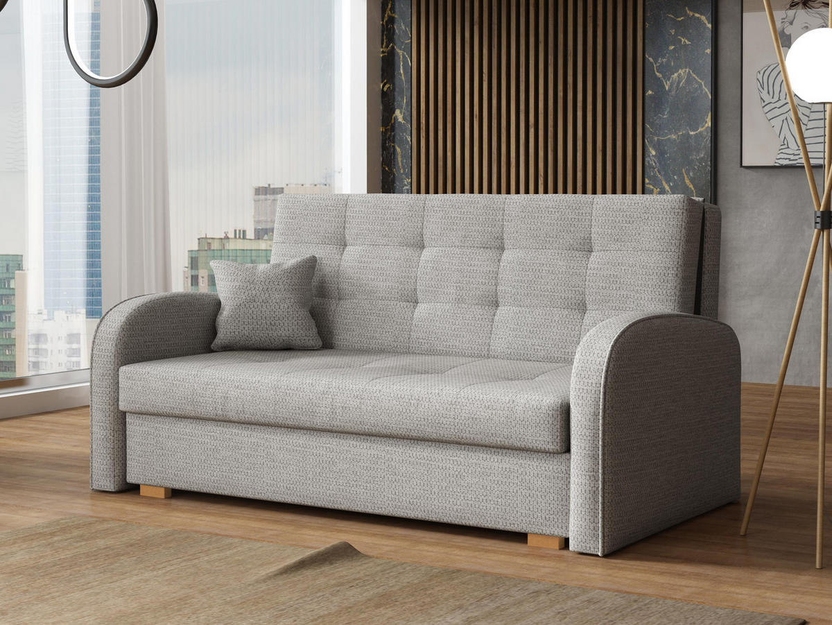 SCHLAFSOFA Viva Gold III - Hellgrau/Braun, Holz/Textil (153/85/98cm) - MIRJAN24
