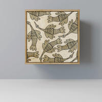 SIDEBOARD ALMONDINE SONGBIRD, Eichefarben, 57,5x42x57,5 cm, Ohne Füße - Eichefarben/Multicolor, Holzwerkstoff (57.5/57.5/42cm) - SpaceRebels