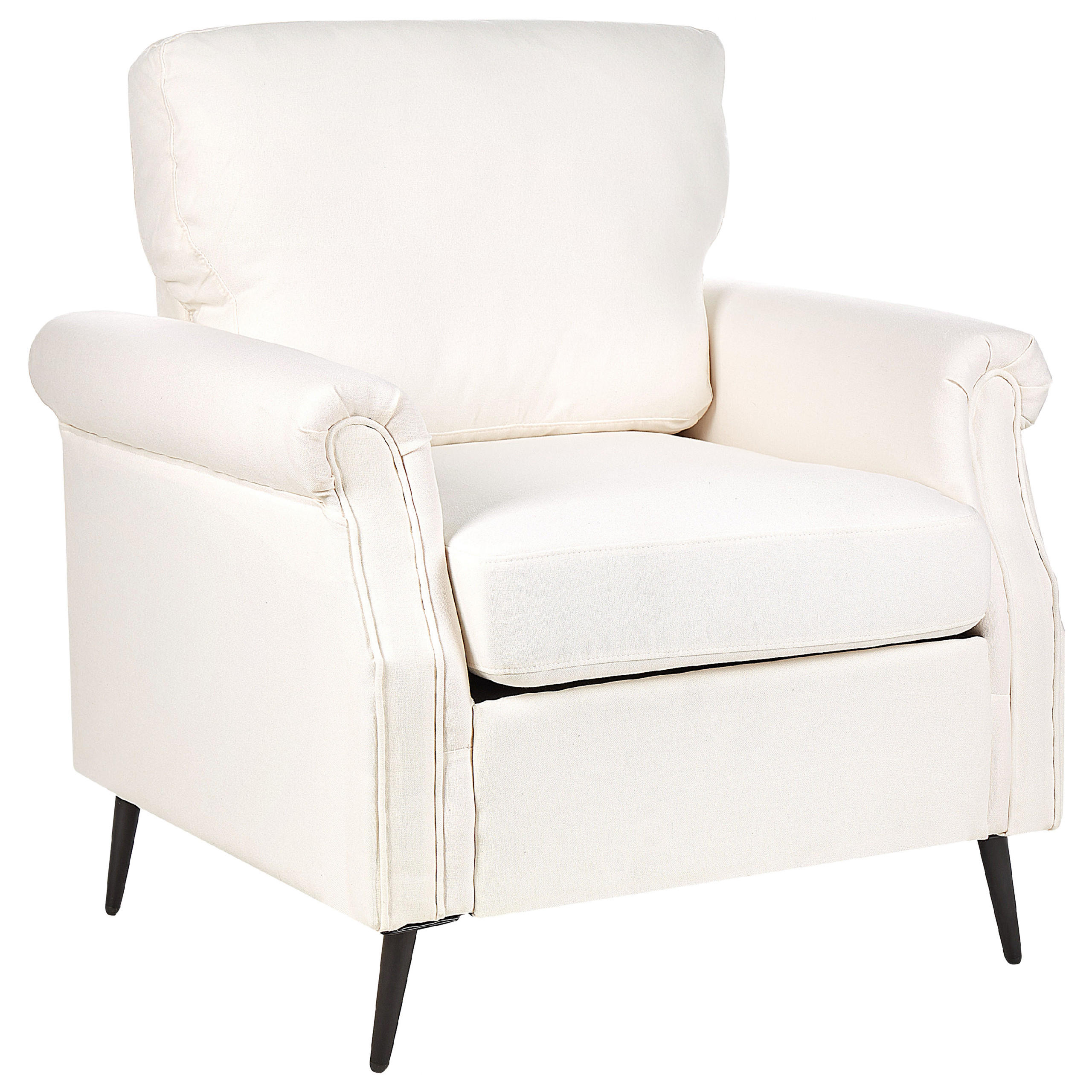 SESSEL Polsterbezug Weiß Vietas - Weiß, Textil/Metall (85/88/67cm) - Beliani