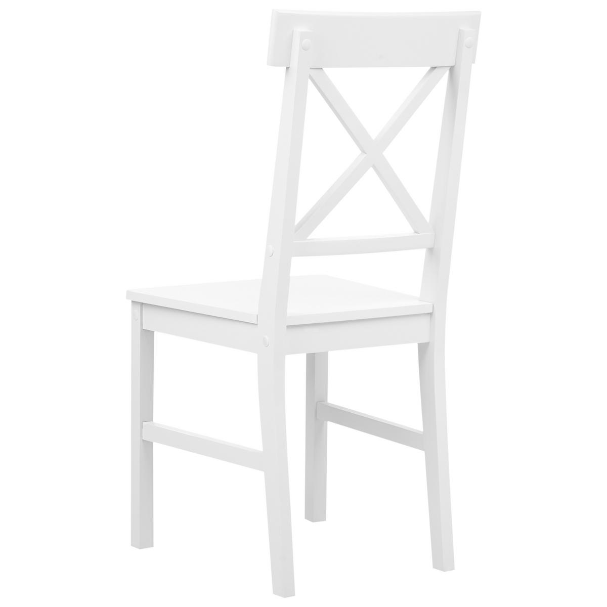 ESSZIMMERSTUHL Weiß Barlee - Weiß, Holz (43/94/40cm) - Beliani