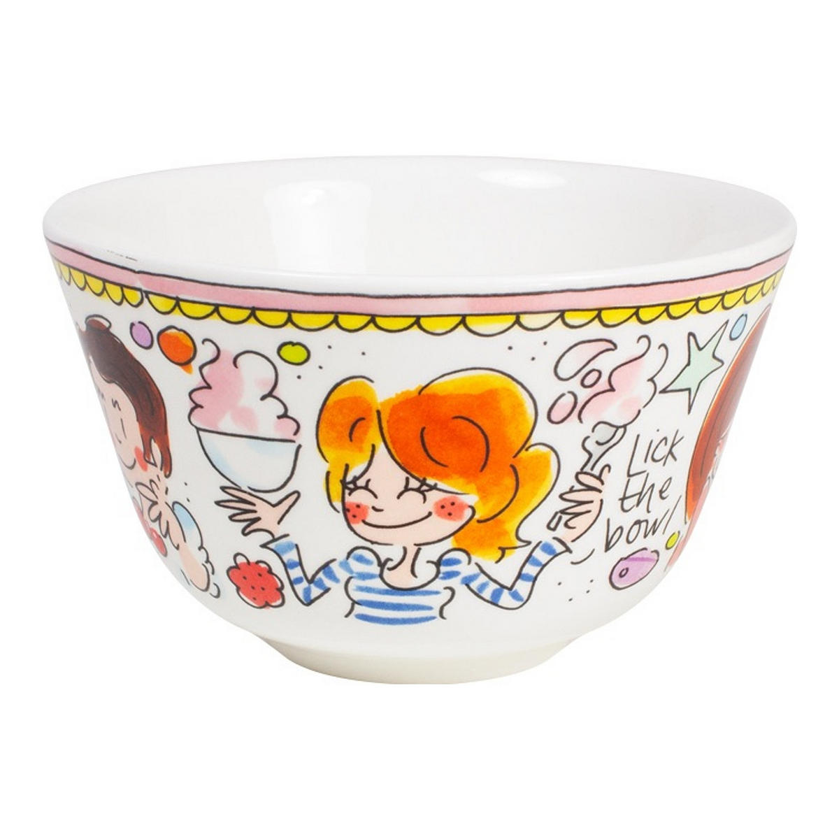 SCHALE Rosa Rand in Bunt - 14cm - Multicolor, Keramik (14.3/9/14.3cm) - Blond Amsterdam
