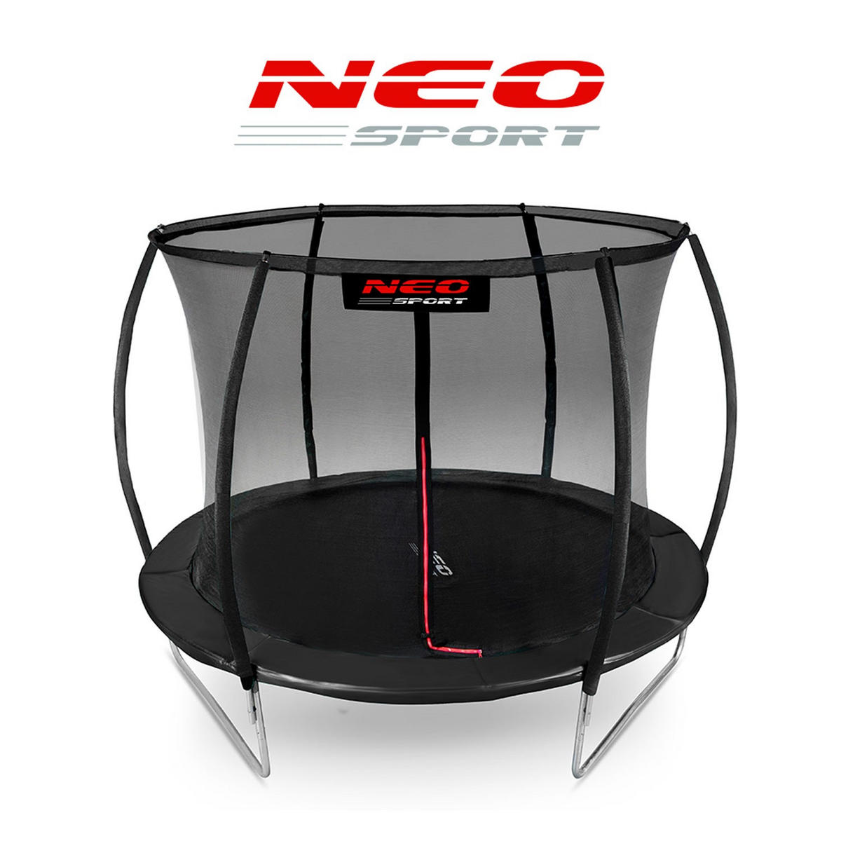 PROFILIERTES Gartentrampolin 8 ft/252 cm mit Innennetz - Schwarz, Metall (252/252cm)
