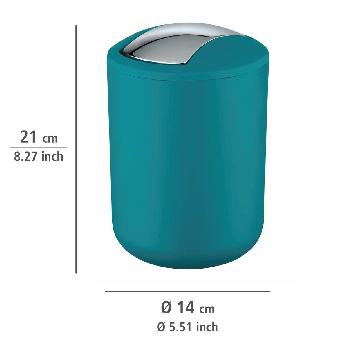 MÜLLKORB türkis - Brasil 2 l 14/14/21 cm - Blau, Kunststoff (14/21/14cm) - Wenko