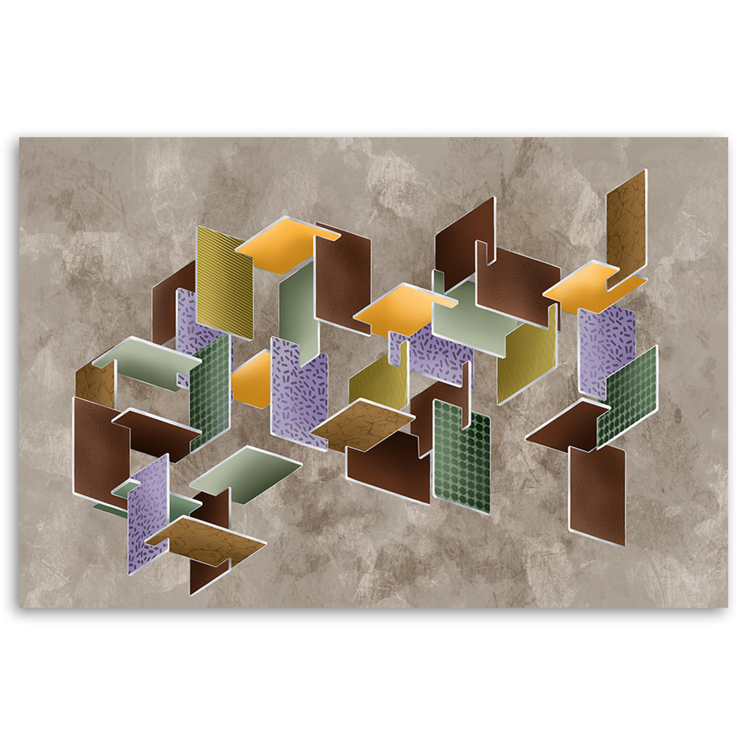 WANDBILD 3d rätsel - Pink, Textil (60/40cm) - Feeby