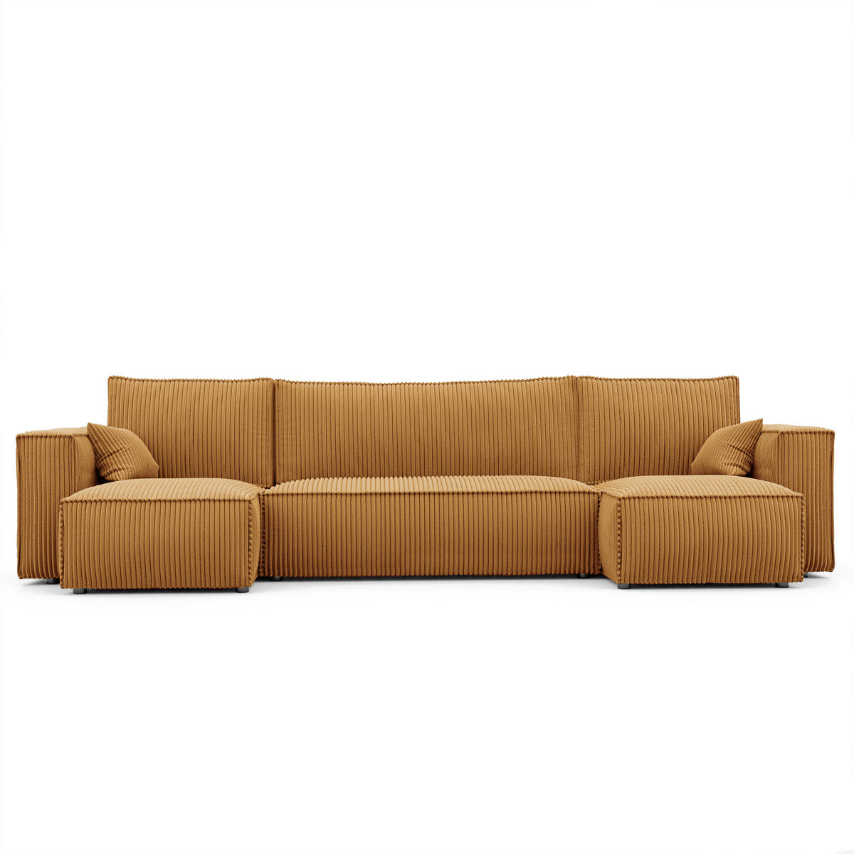 ECKSOFA mit Schlaffunktion und Bettkasten, Senfgelb - Gelb, Holzwerkstoff/Textil (312/145cm) - Idohome