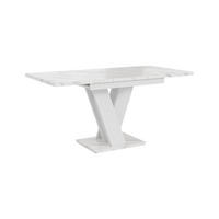 ROZKLADACÍ JEDÁLENSKÝ STÔL 120–160 cm Biely s dekorom mramoru - biela, kompozitné drevo (160/80/75cm) - Home Collective