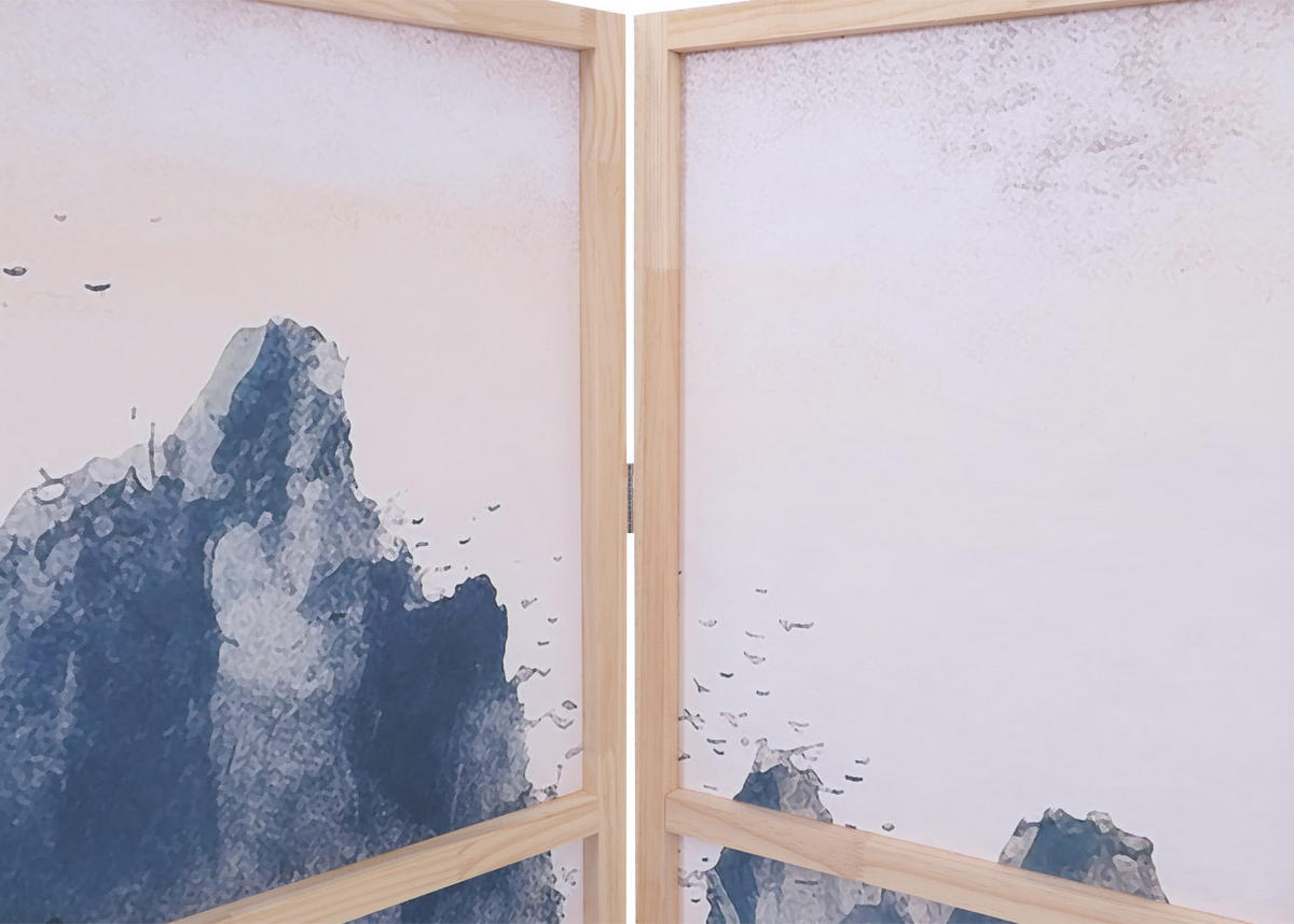 PARAVENT Blaugrau - Blaugrau, Holz (227/170/2cm) - MCW