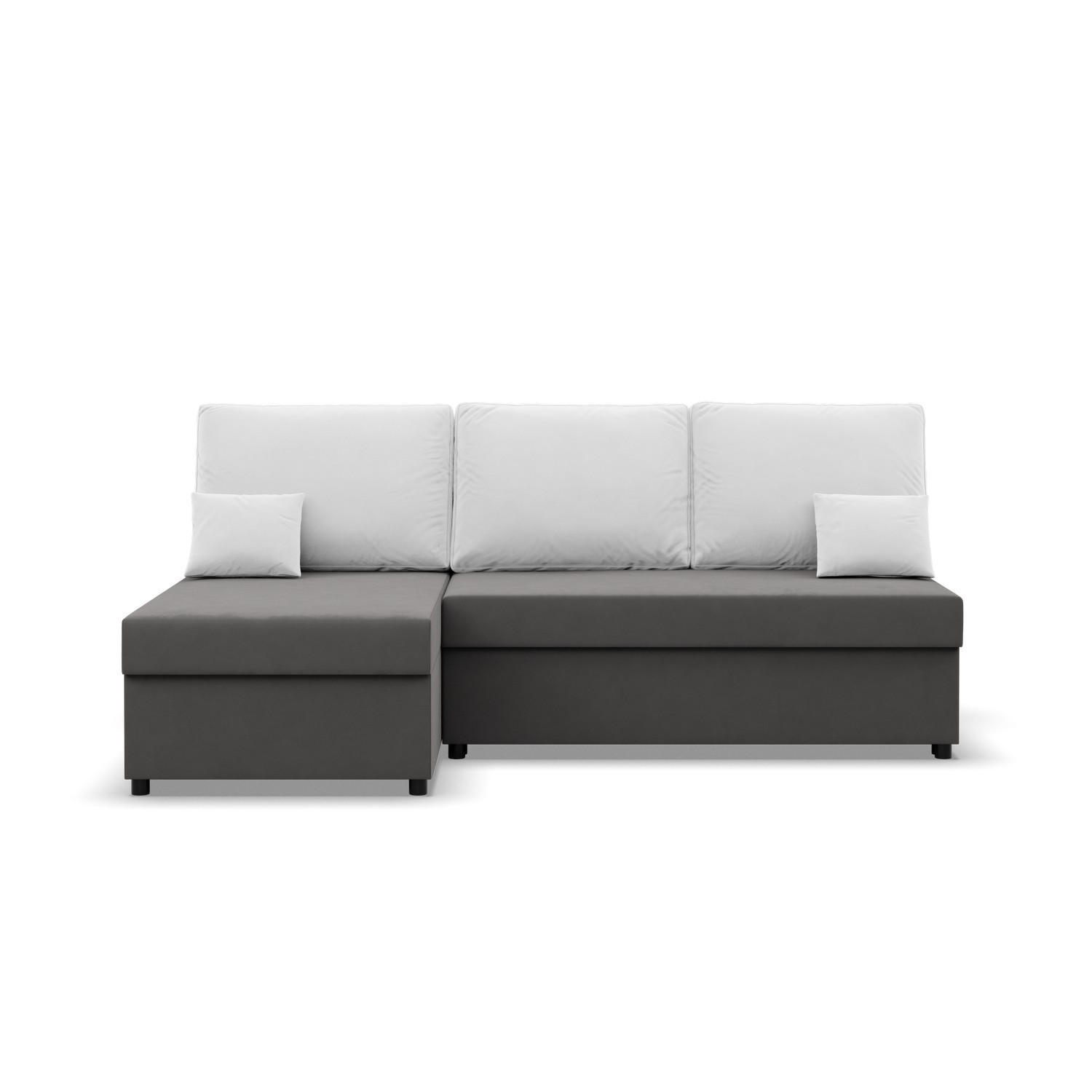 ECKSOFA MIT SCHLAFFUNKTION KEMI Grau/Weiß - Weiß/Grau, Textil (135/201cm) - Mebligo