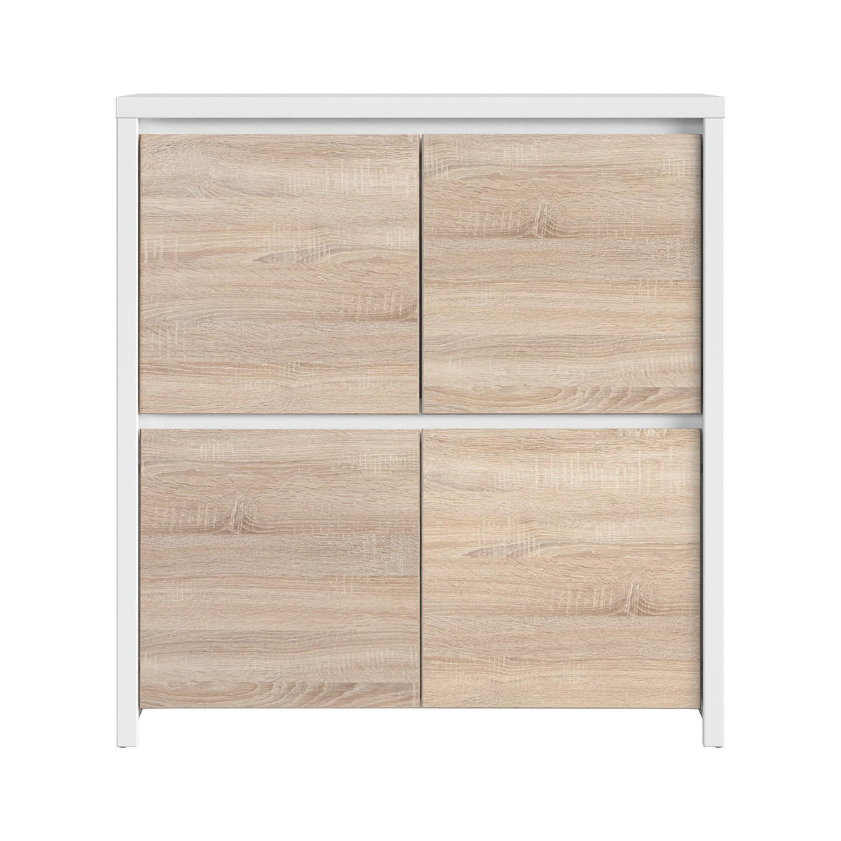 KOMODA Soren Drvo i bijelo - bijela/svijetlo smeđa, drvni materijal (105/112.5/40.5cm) - Petits-meubles