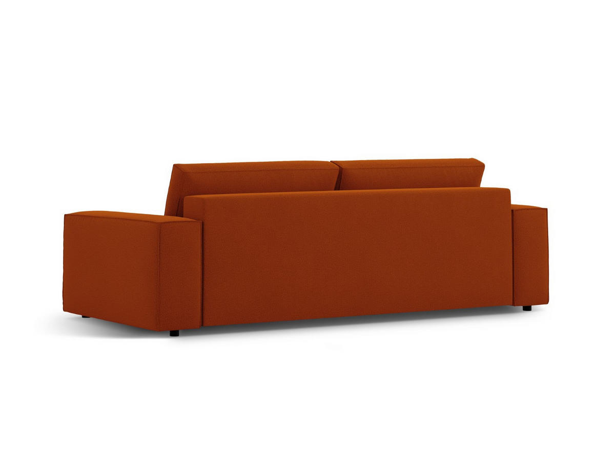SOFA ausklappbar mit Bettkasten Jodie aus strukturiertem Stoff terrakotta 3 Sitzplätze - Terracotta, Textil (107/86/247cm) - Micadoni