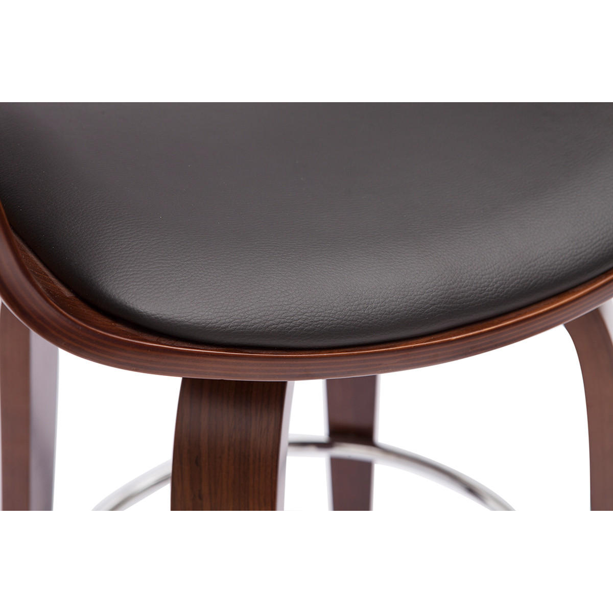 BARHOCKER Drehbar Schwarz Dunkles Holz H67 cm GAO - Walnussfarben, Textil (55/96/55cm) - Miliboo
