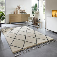 BERBERTEPPICH Marmoucha 170x240 cm - Schwarz, Textil (170/240cm) - THEKO