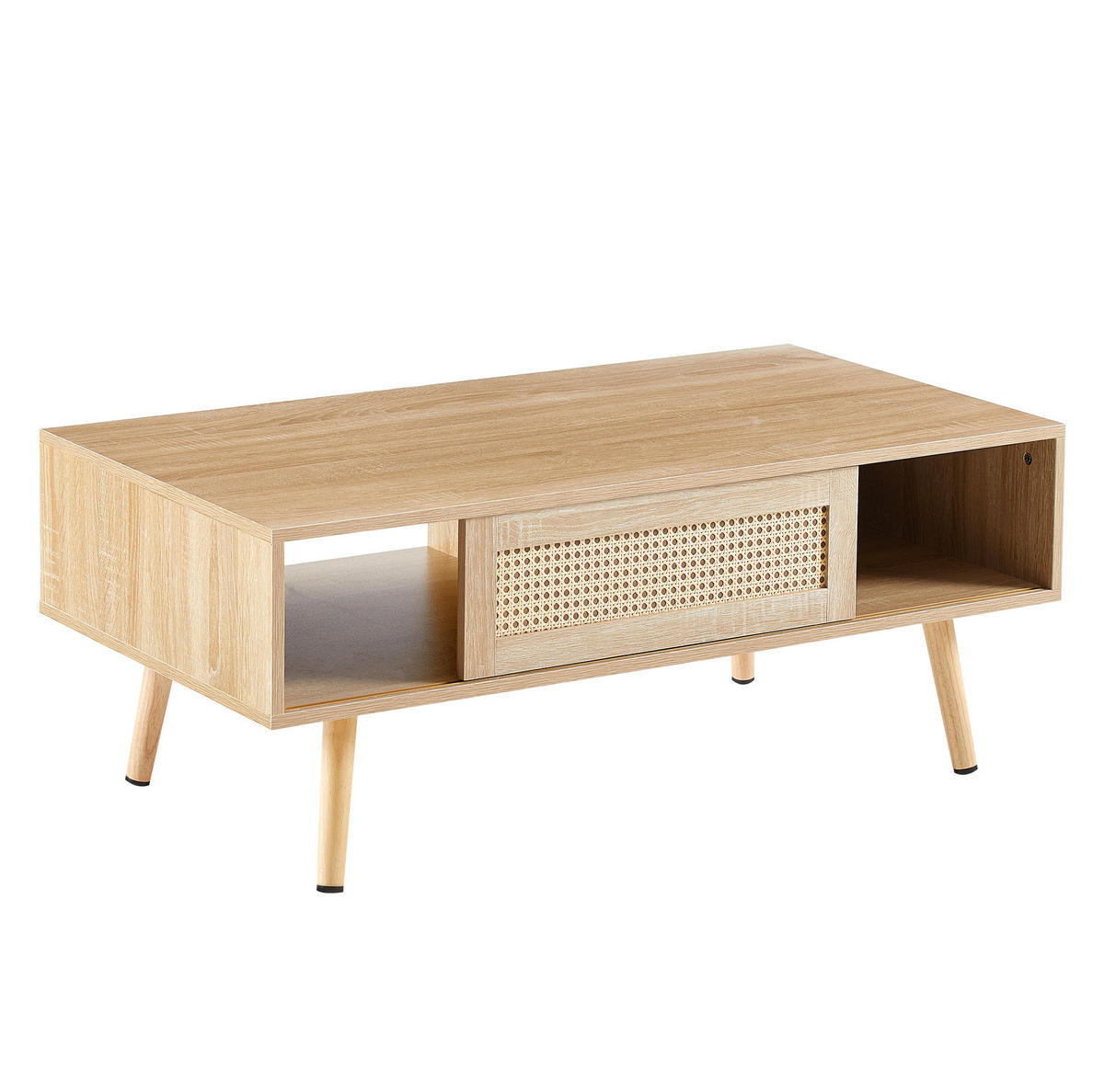KAVNA mizica iz MDF, 40/105/55 cm naravni les, s drsnimi drsnimi vrati - rjava, leseni material (105/55/40cm) - BEAOK