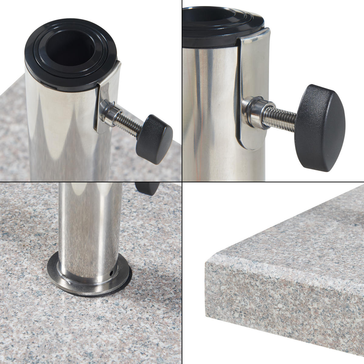 SONNENSCHIRMSTÄNDER Bomba - Grau, Stein (38/38cm) - casa.pro