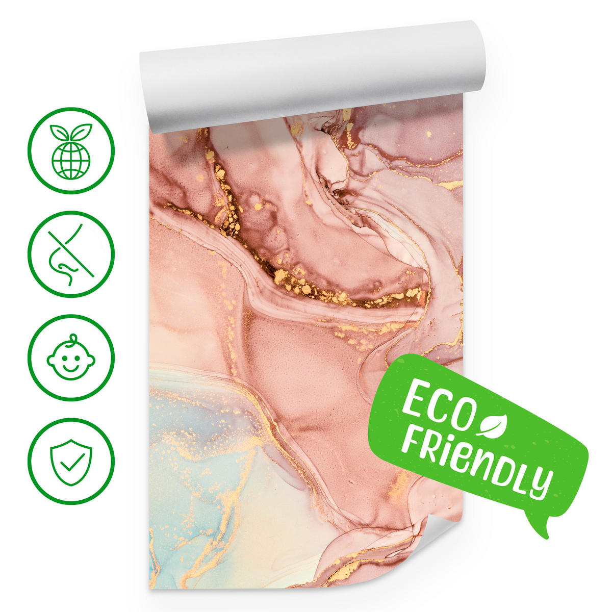 FOTOTAPETE für Wohnzimmer Bunte Marmor Abstraktion 250x175 - Blau/Beige, Papier (250/175cm) - Muralo