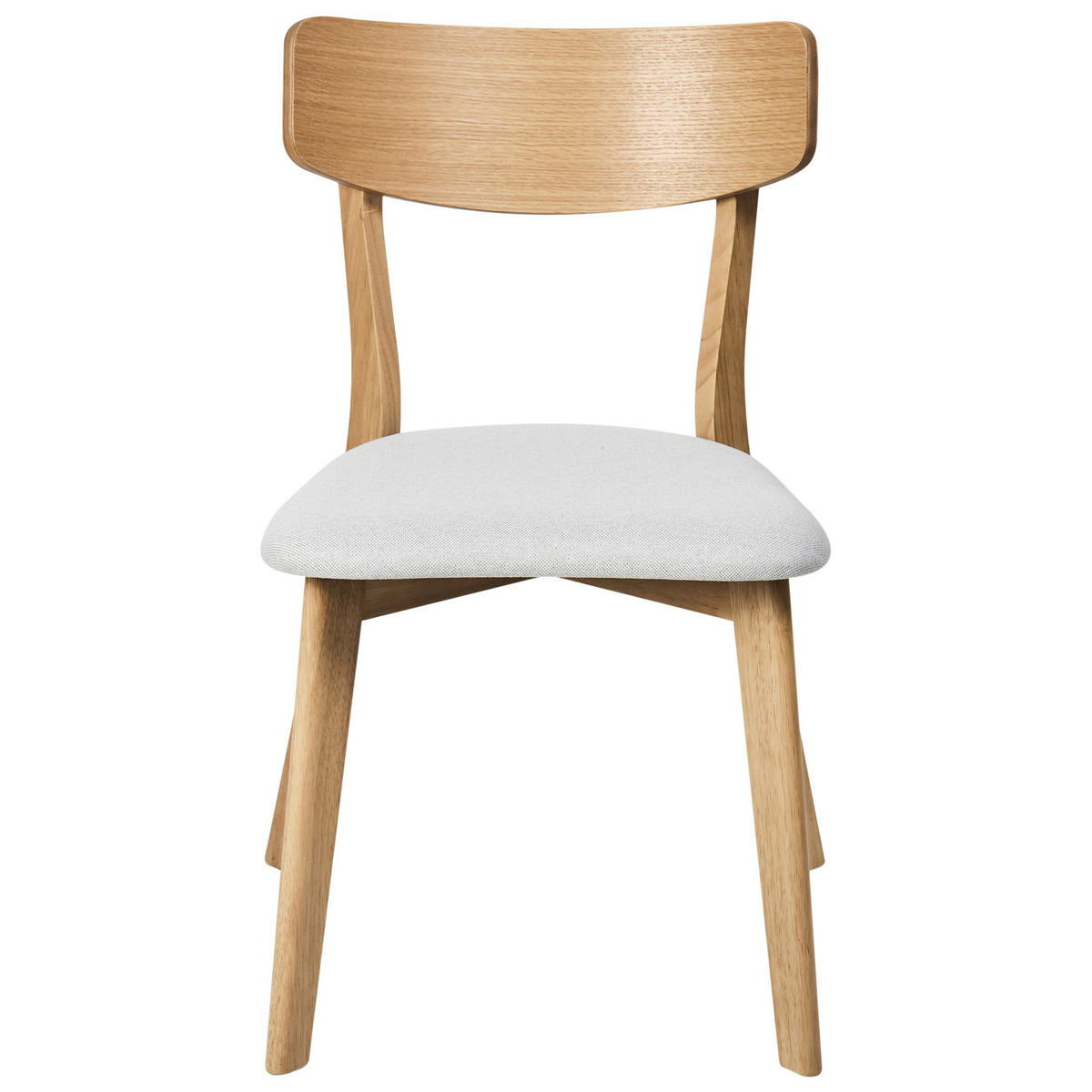 ESSZIMMERSTUHL 2er Set Holz Hellbraun/Grau Hope - Braun/Grau, Holz (51/77/49cm) - Beliani