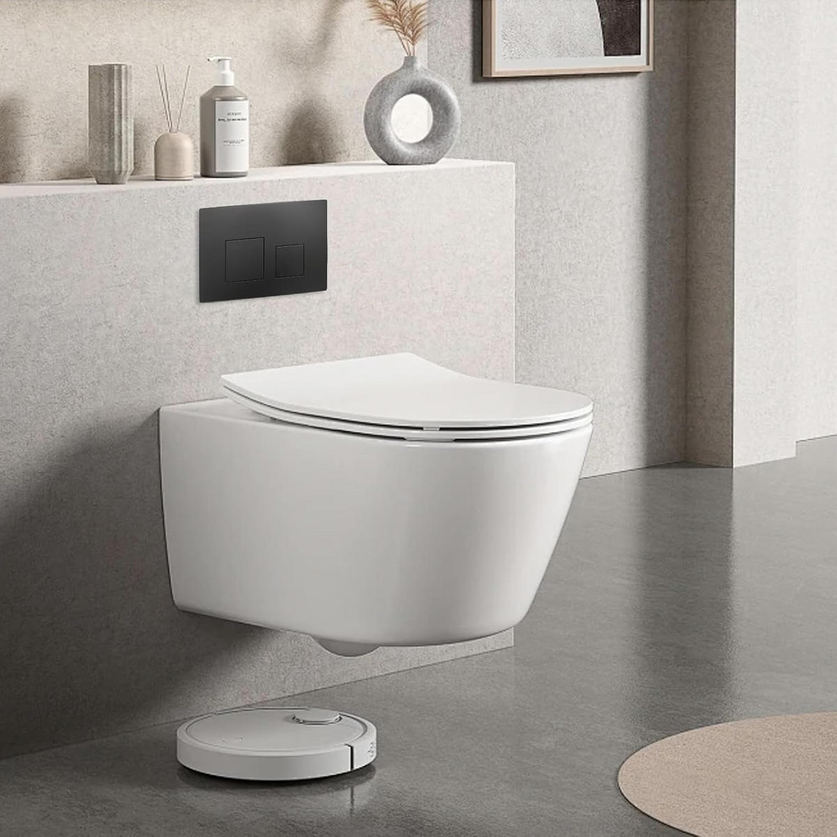 WC-SPÜLTASTE – Kompatibel mit Geberit Sigma 01, 20, 30 und UP300/320 Spülkästen – Schwarz - Schwarz, Metall (30.8/5.5/15.5cm)