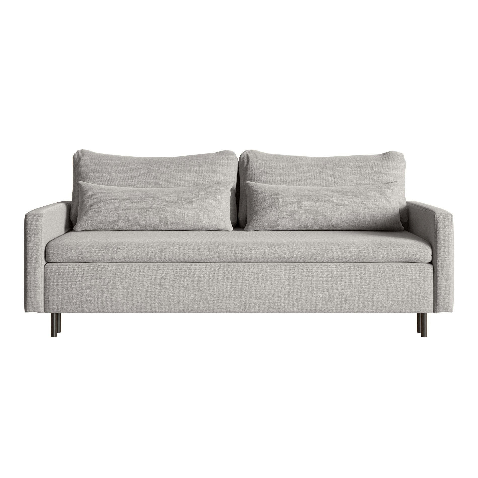 3-SITZER SOFA Umpro Chenille Grau - Schwarz/Grau, Textil/Metall (220/96/95cm) - Selsey