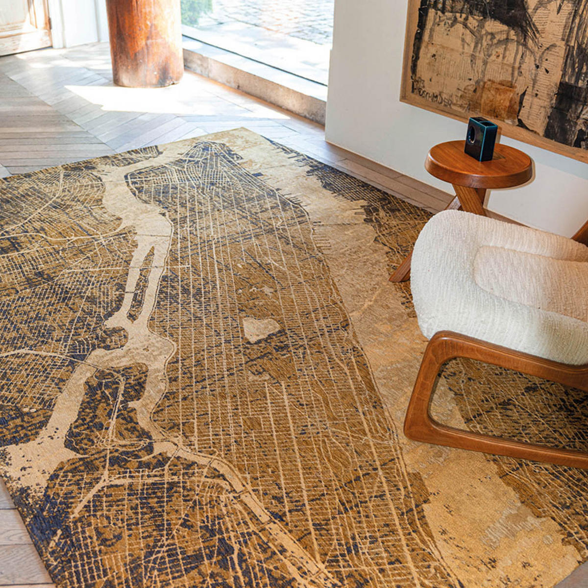 TEPPICH Gatsby Gold Cities New York 240/340 cm - Gelb, Kunststoff/Textil (240/340cm) - Louis De Poortere