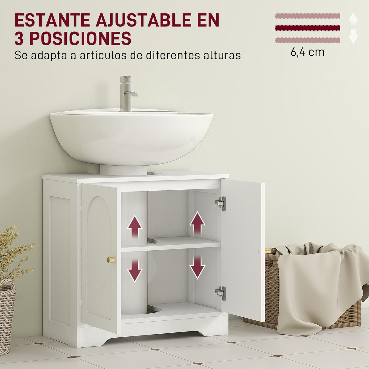 HÄNGESCHRANK Weiß 1 Stück - Weiß, Kunststoff (60/65/30cm) - GiPP